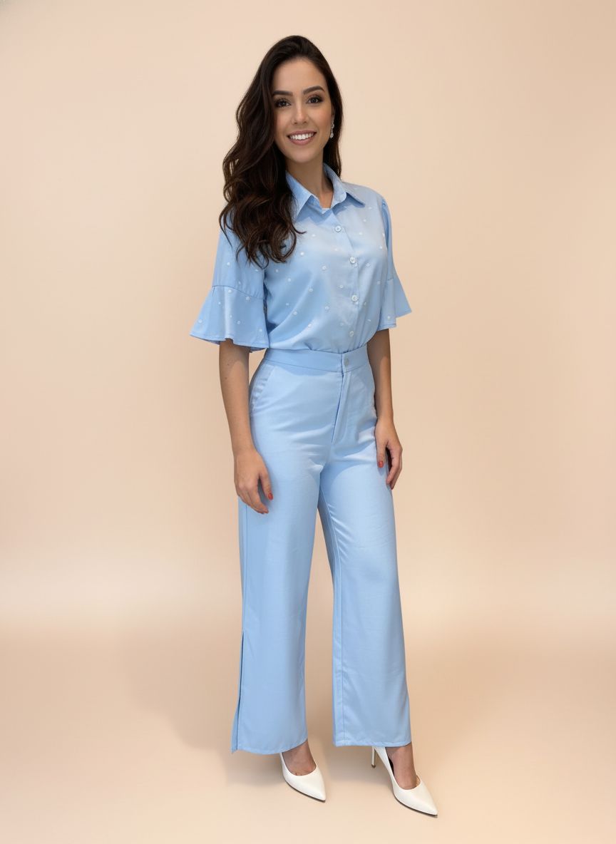 CAMISA CELESTE